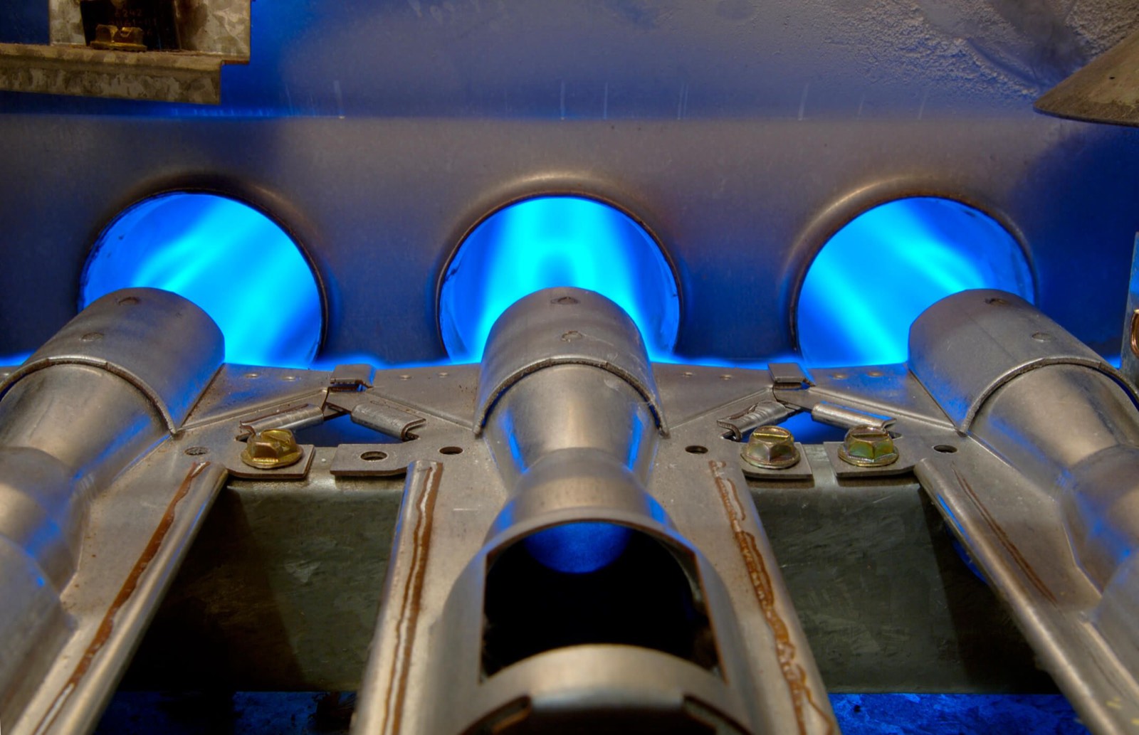 Technician servicing a furnace